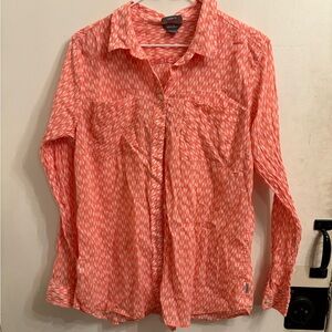 Eddie Bauer Men's Coral Patterned Button Down Shirt